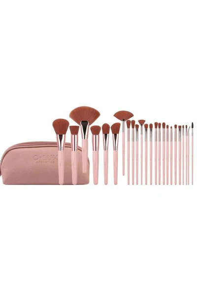 C LUX Cosmetics ROSE GOLD Makeup Brush Bag Set