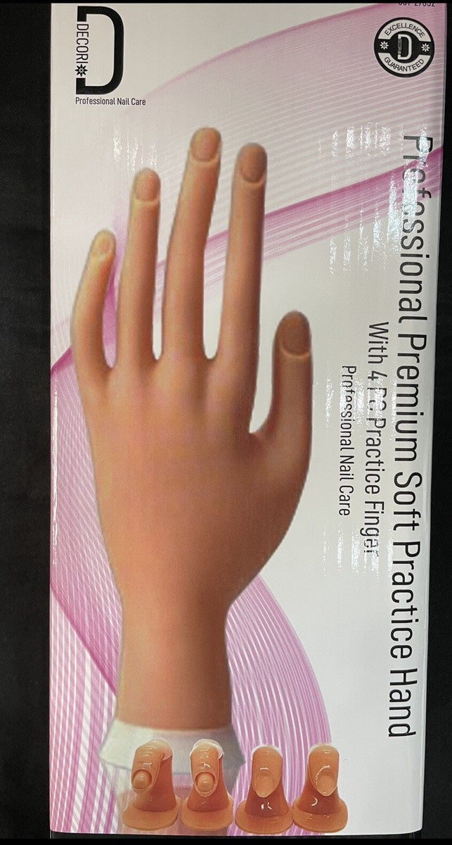 Decori Professional Premium Soft Practice Hand with 4 Pc