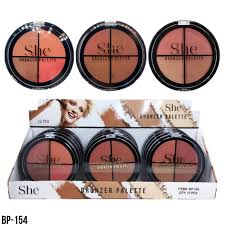 SHE Makeup Bronzer palette 3 shades 12 pc Display