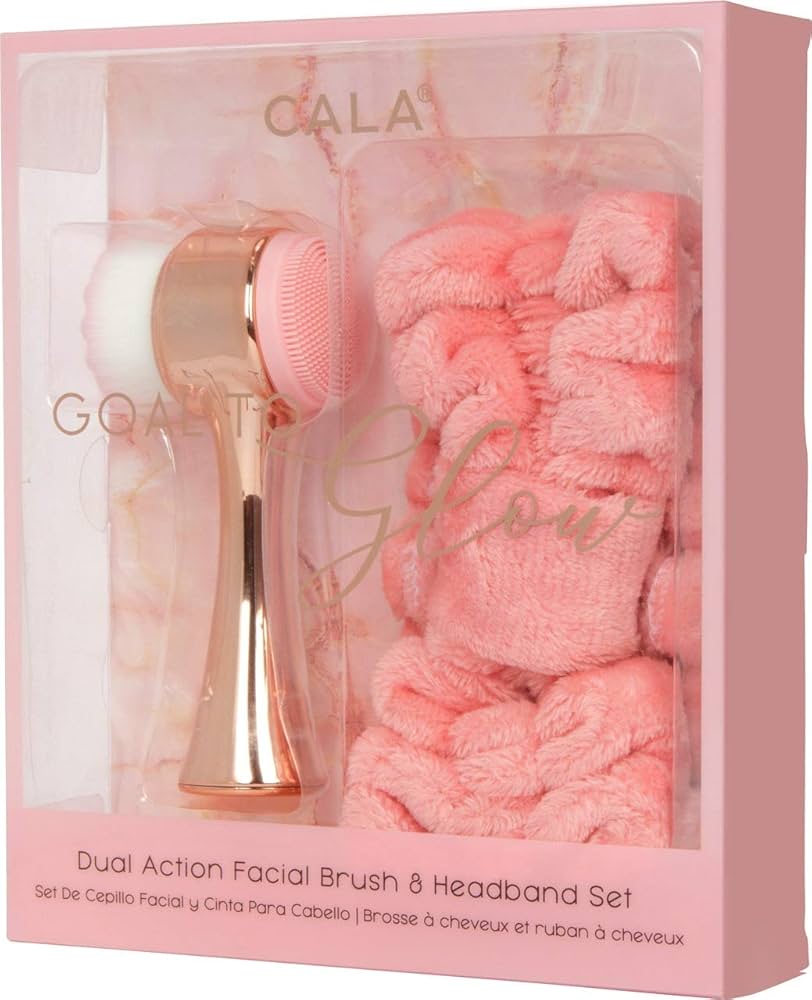 Cala Rose Gold Dual Action Facial brush & Headband Set