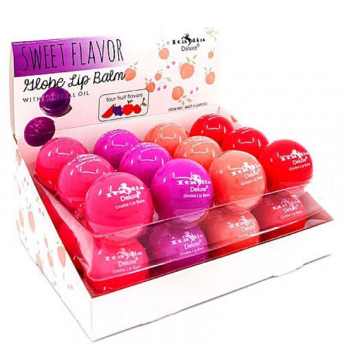 Italia Deluxe Sweet Flavor Globe Lip Balm 'purple' 24 pc Display